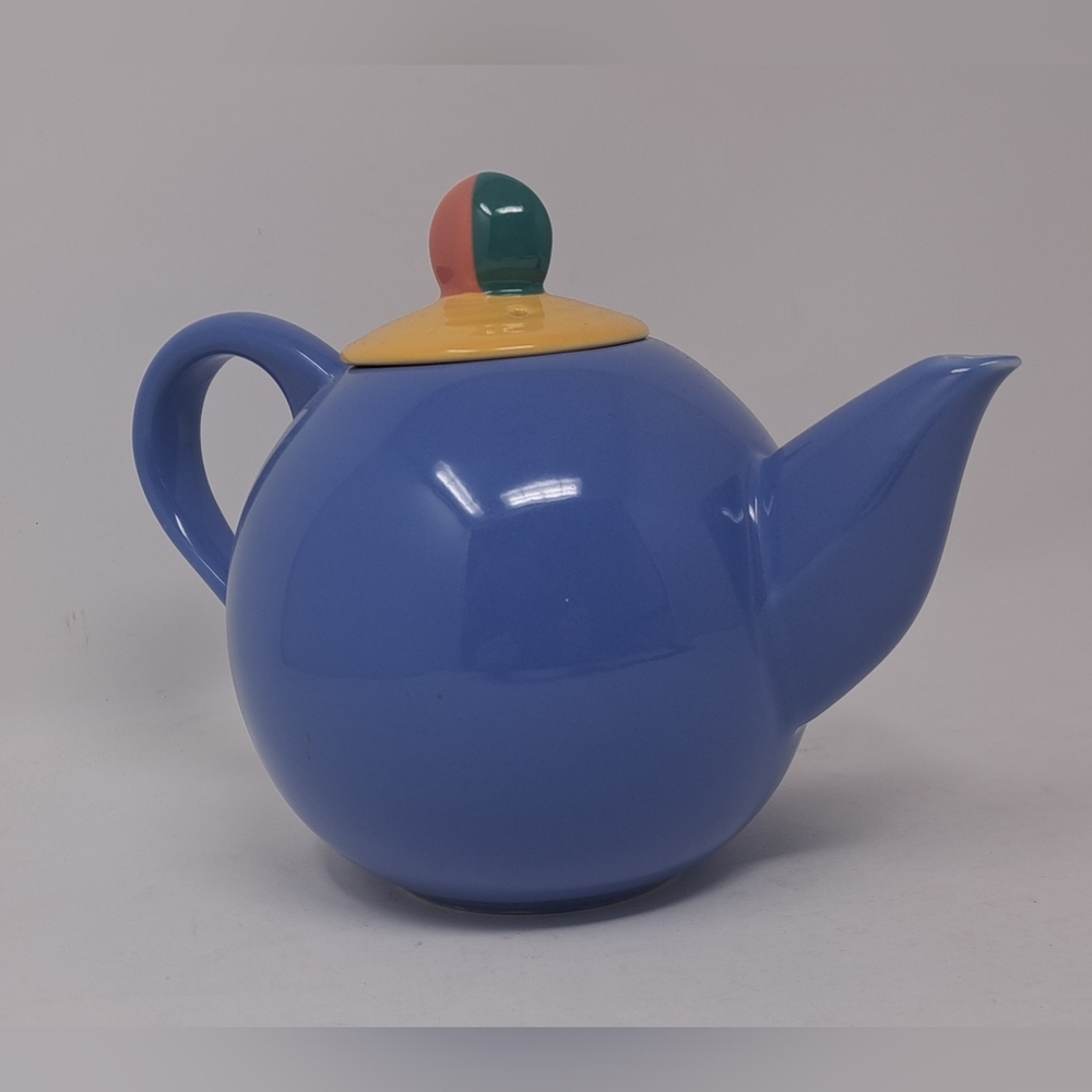 Lindt Stymeist Teapot Kitchen Coffee Colorways Blue Oval Japan Vintage 80s 90s - Picture 7 of 9
